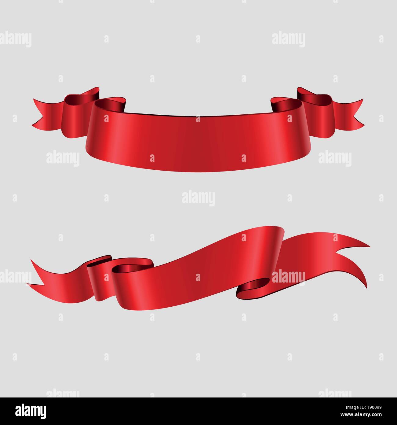 Background Design Vector Ribbon Collection of ribbons on white background vector illustration Stock ...
