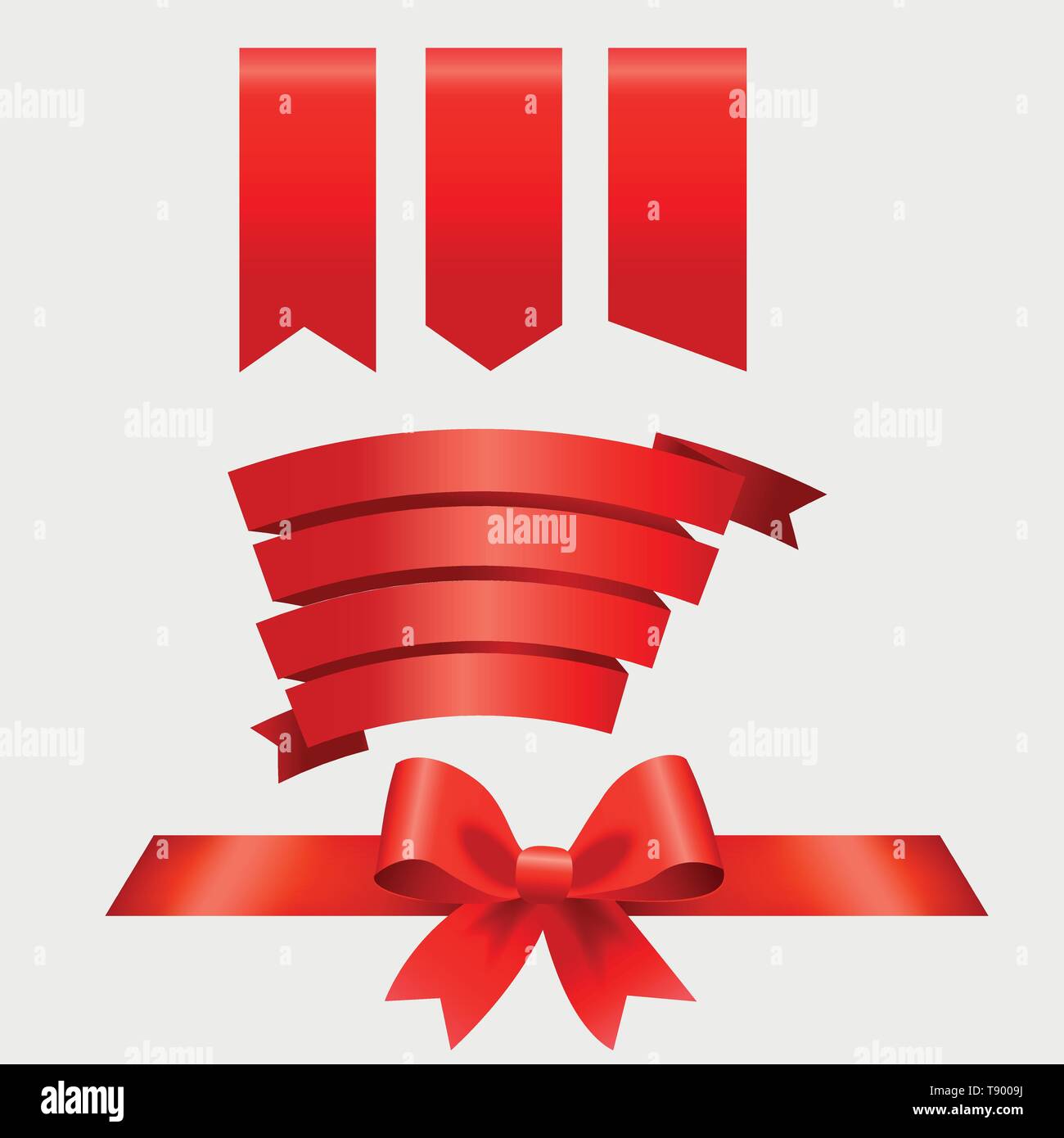Collection of ribbons on white background vector illustration Stock ...