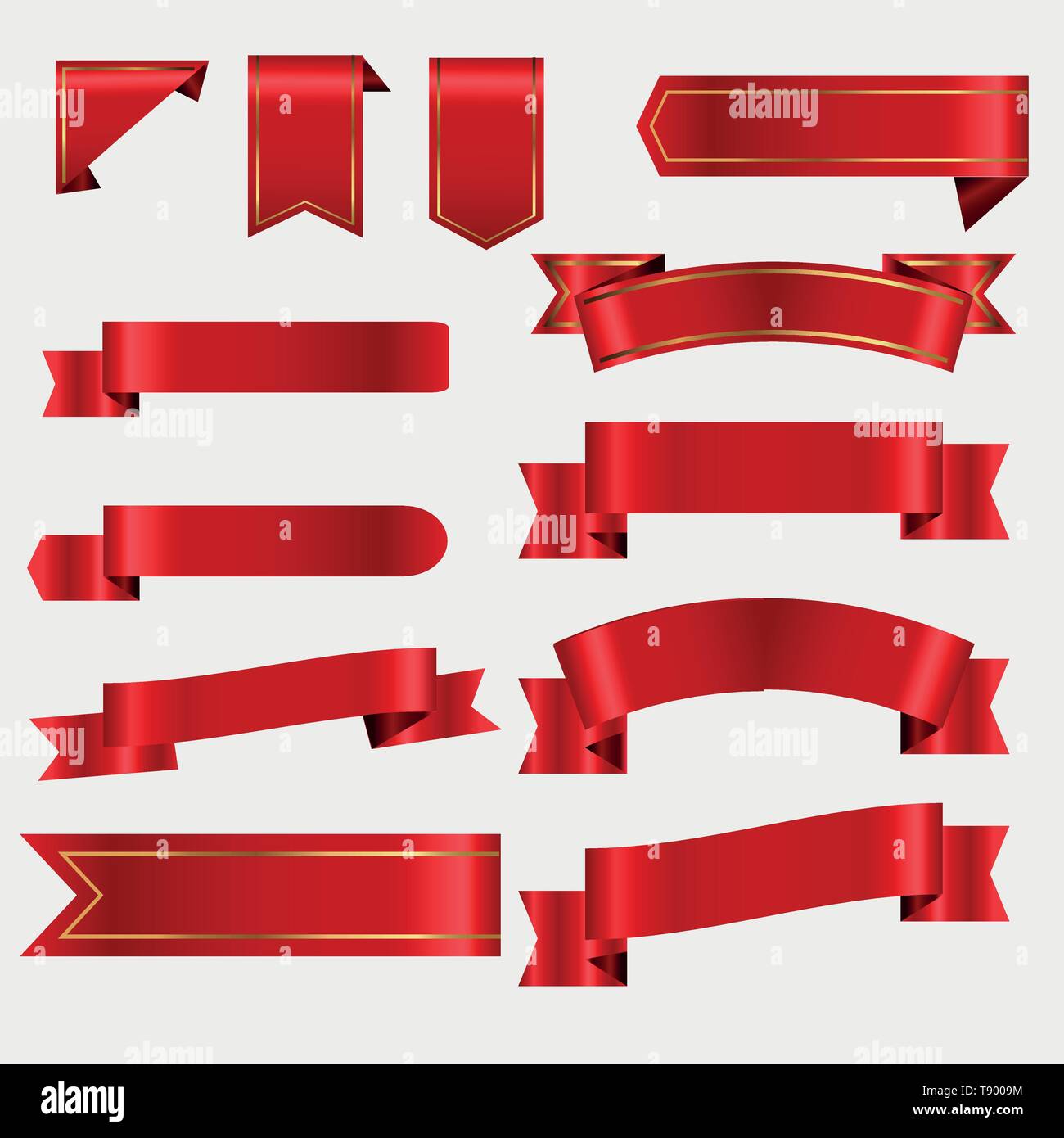 Collection of ribbons on white background vector illustration Stock ...