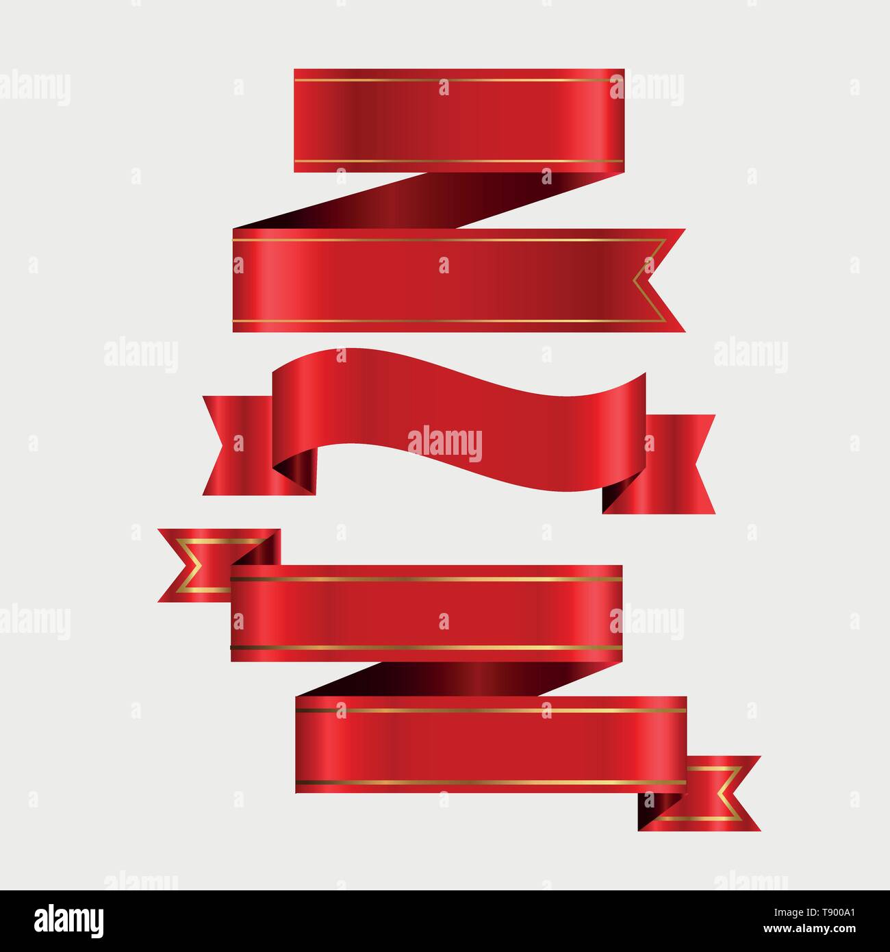Background Design Vector Ribbon Collection of ribbons on white background vector illustration Stock ...