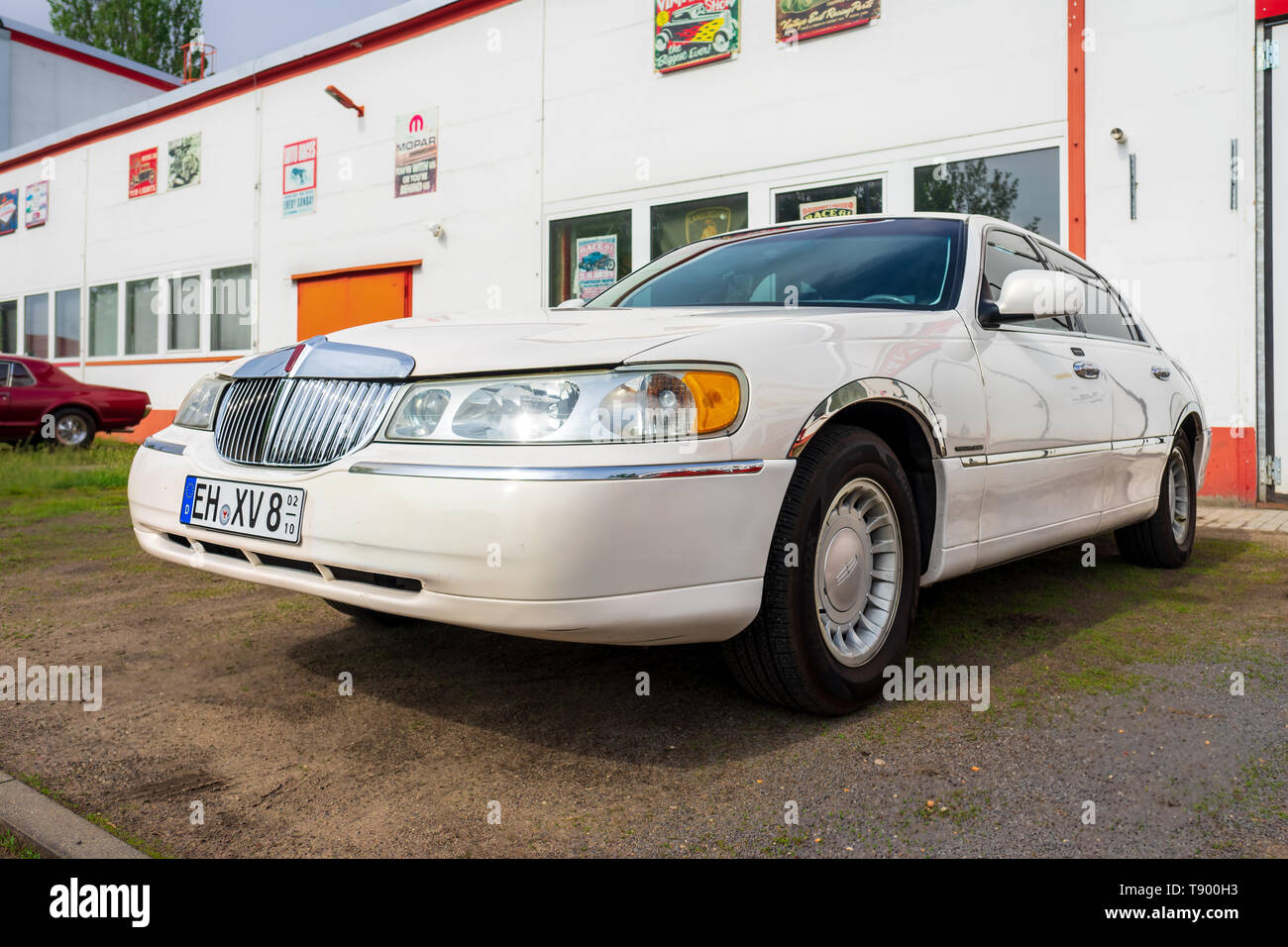 BERLIN - APRIL 27, 2019: Full-size luxury car Lincoln Town Car (third generation) Stock Photo
