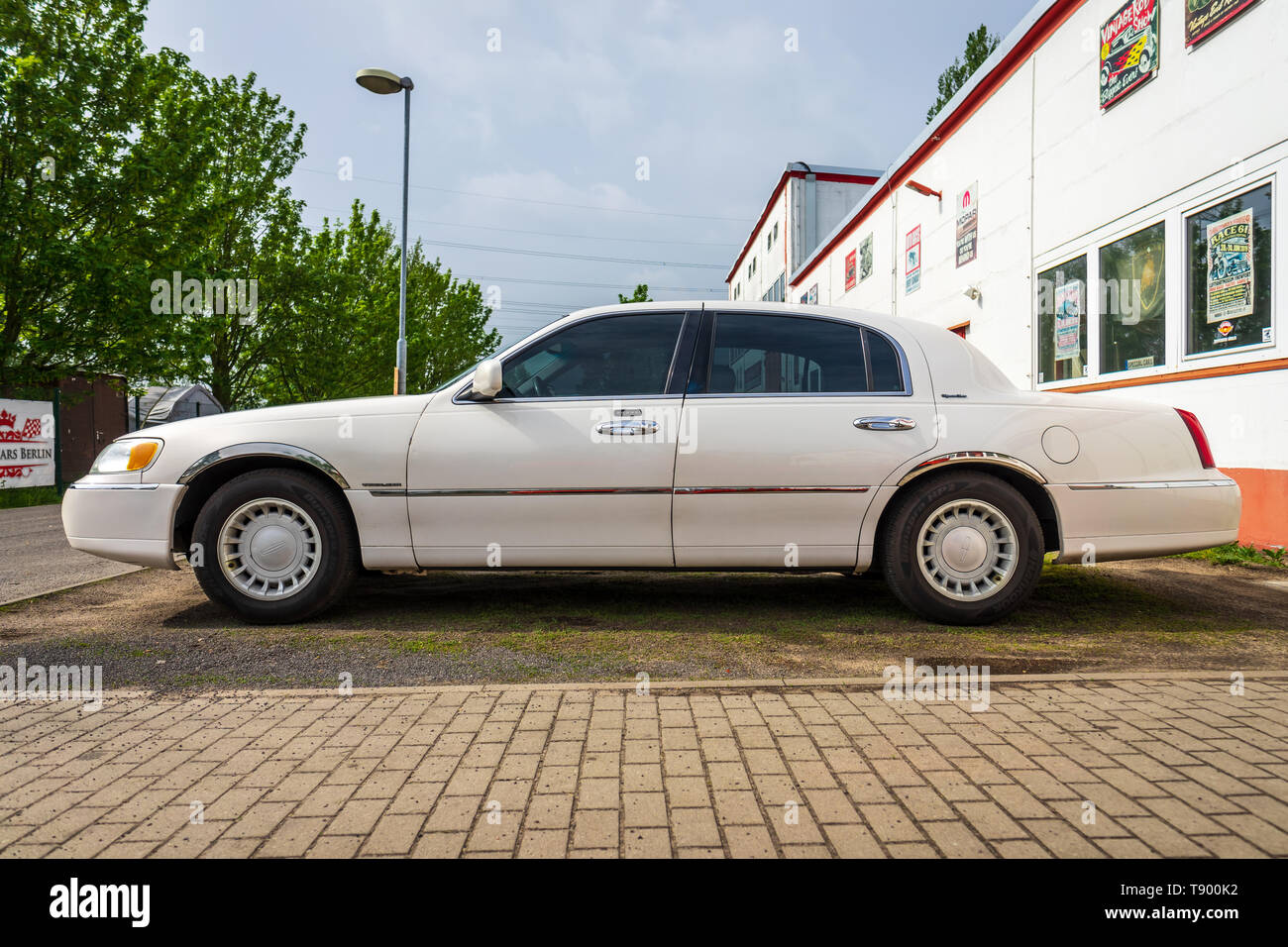 BERLIN - APRIL 27, 2019: Full-size luxury car Lincoln Town Car (third generation) Stock Photo