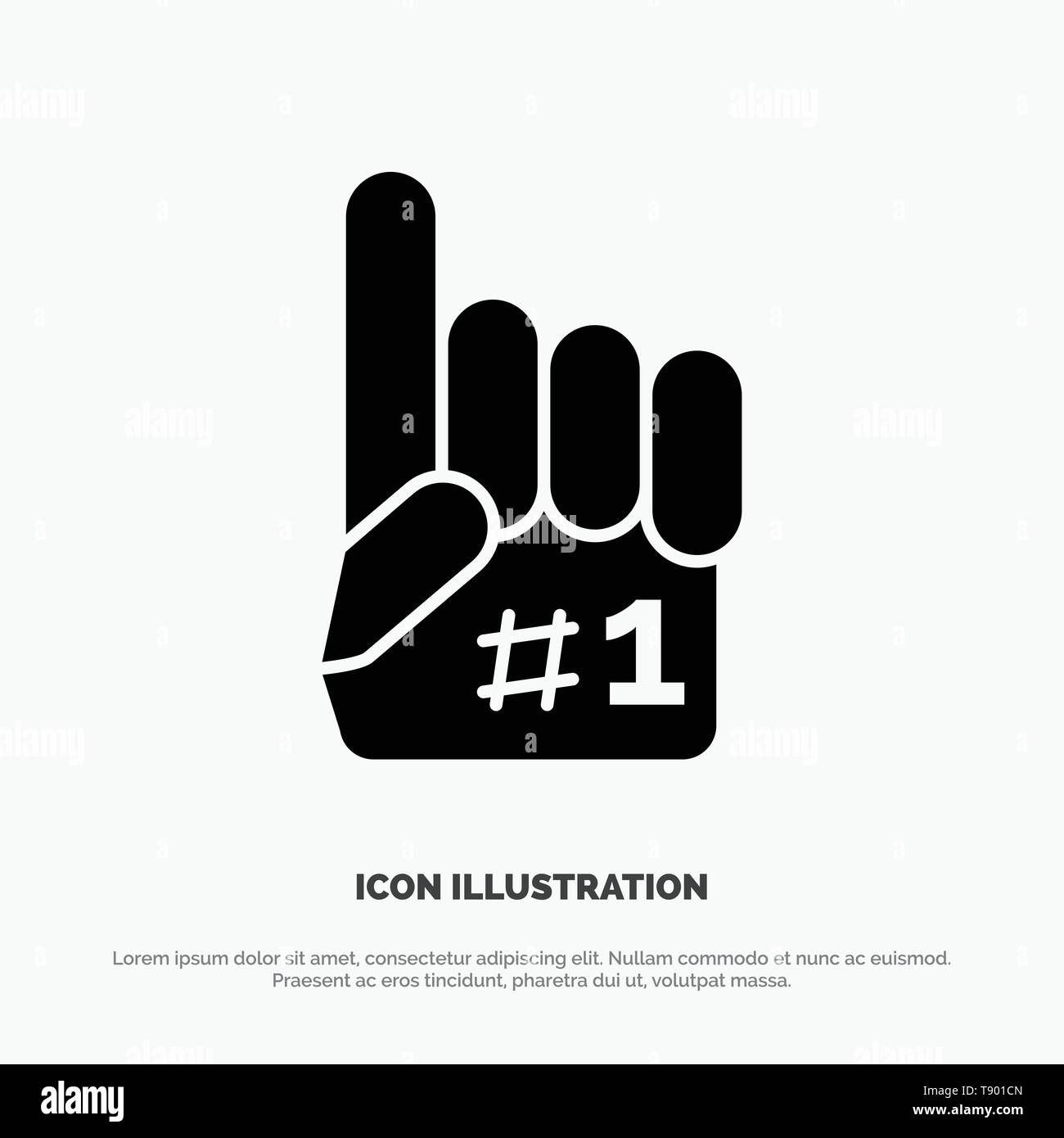 Fanatic, Finger, Foam, Sport solid Glyph Icon vector Stock Vector