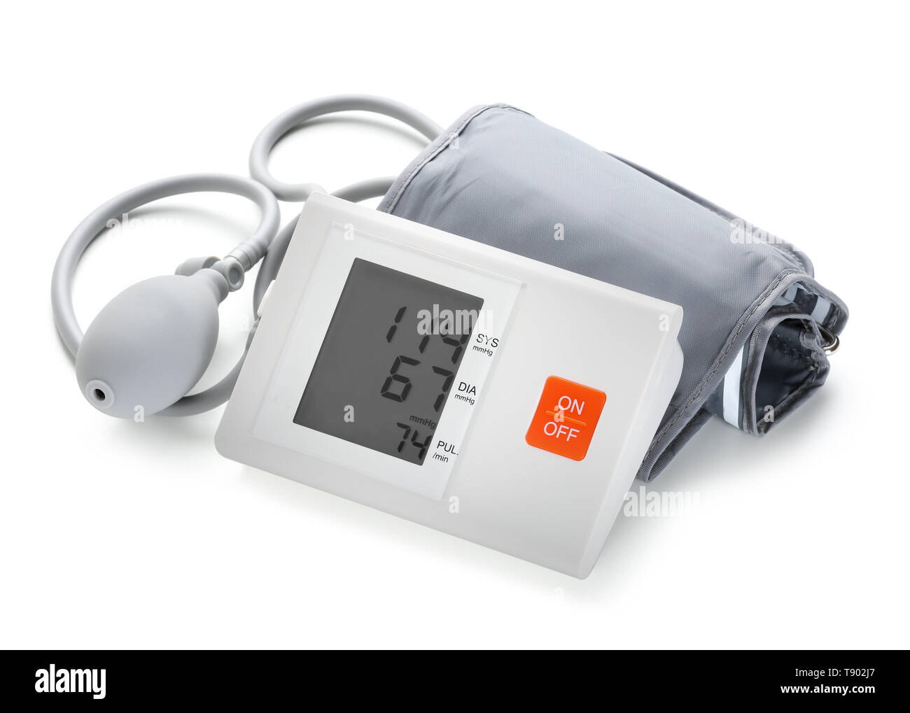 Sphygmomanometer on white background Stock Photo Alamy