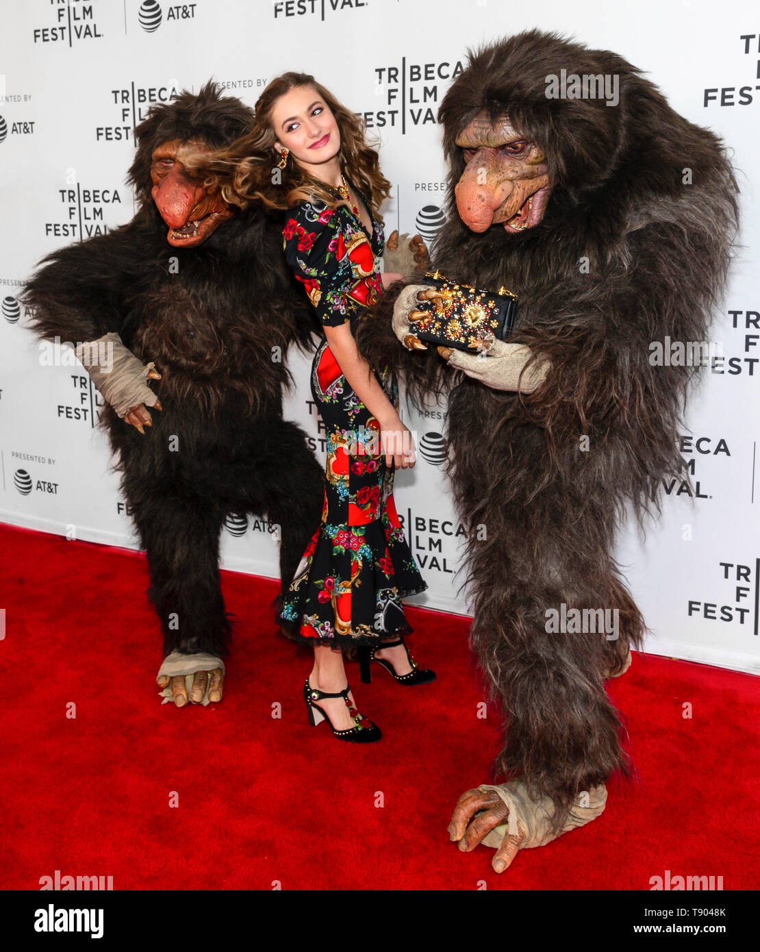 New York, NY - April 27, 2019: Grumblers - Boomer and Morse and Nicole Elizabeth Berger attend the premiere of the 'The Place of No Words' during the  Stock Photo