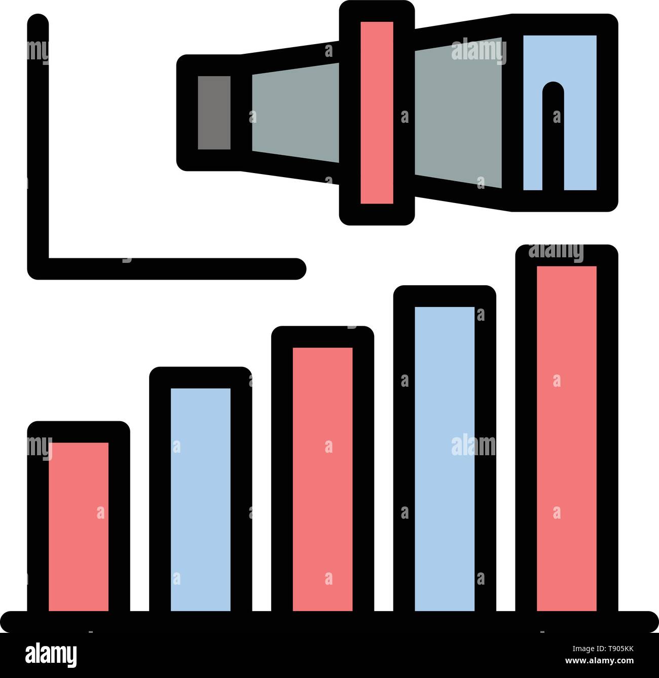 Business Long Modern Term Vision Flat Color Icon Vector Icon
