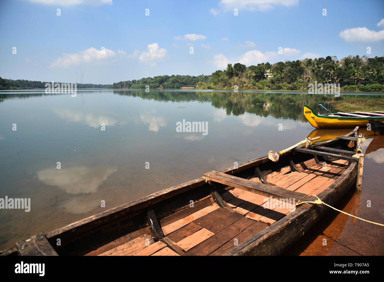 sasthamkotta lake,fresh water lake in kerala,india Stock Photo