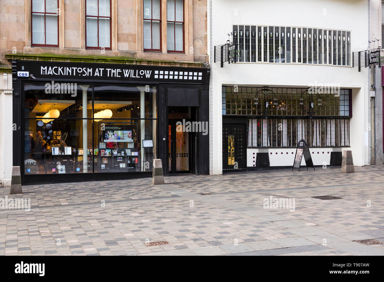 Mackintosh at the Willow Tea Rooms and Visitor centre, Sauchiehall Street, Glasgow city centre, Scotland, UK Stock Photo