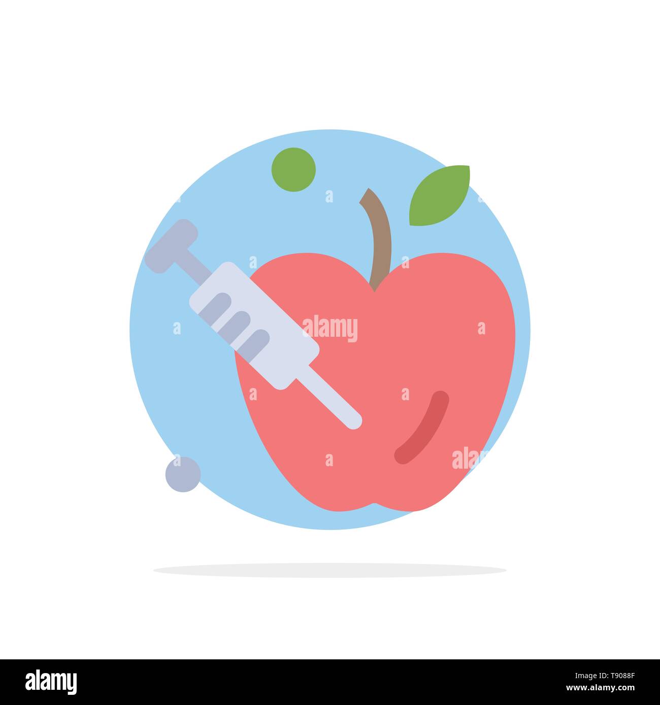 Apple, Gravity, Science Abstract Circle Background Flat color Icon Stock Vector