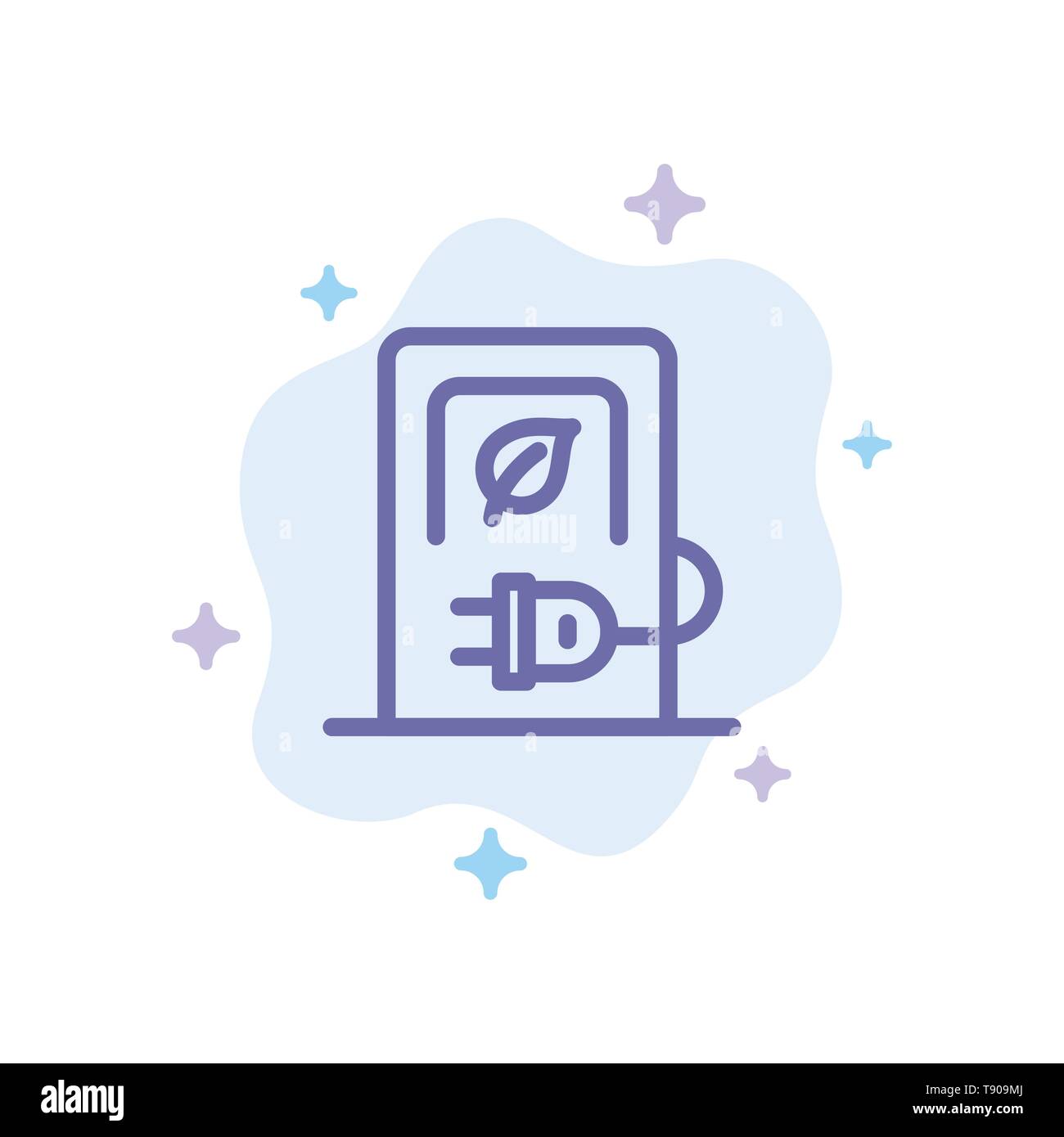 Car, Charging, Electric, Stations, Vehicle Blue Icon on Abstract Cloud Background Stock Vector