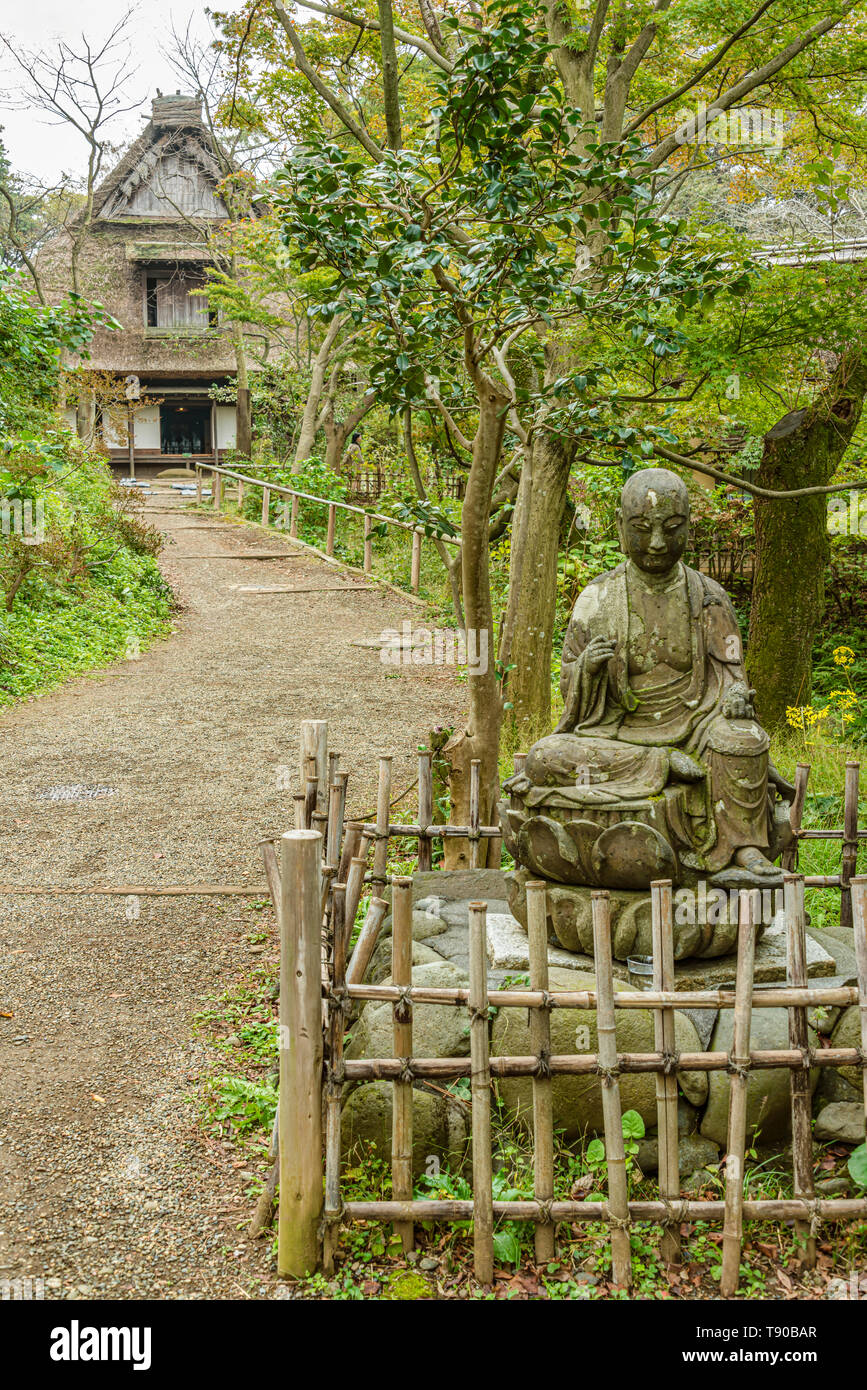 Tairyo Jizo sculpture at Sankeien Garden Open Air Museum, Yokohama, Japan Stock Photo