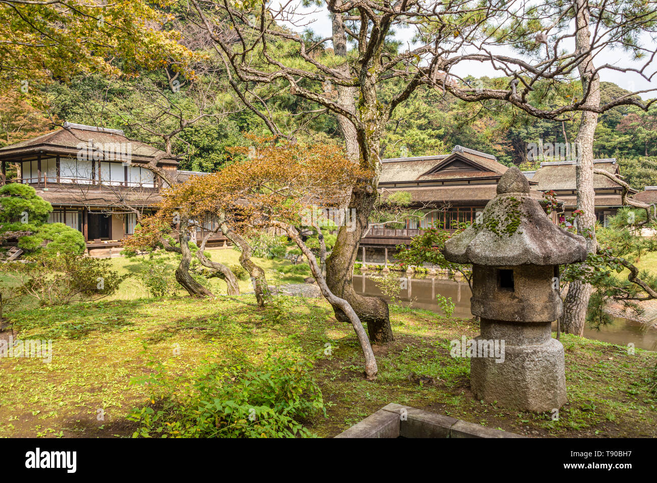Rinshunkaku House Garden at Sankeien Garden Open Air Museum, Yokohama, Kanagawa, Japan Stock Photo
