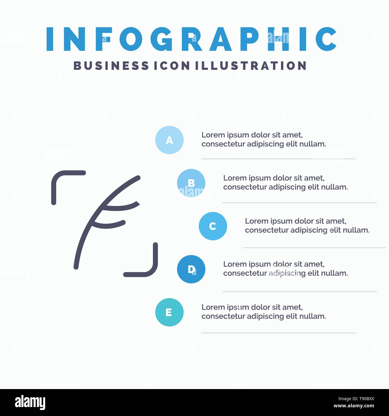 Twitter, Feather, Bird, Social Line icon with 5 steps presentation