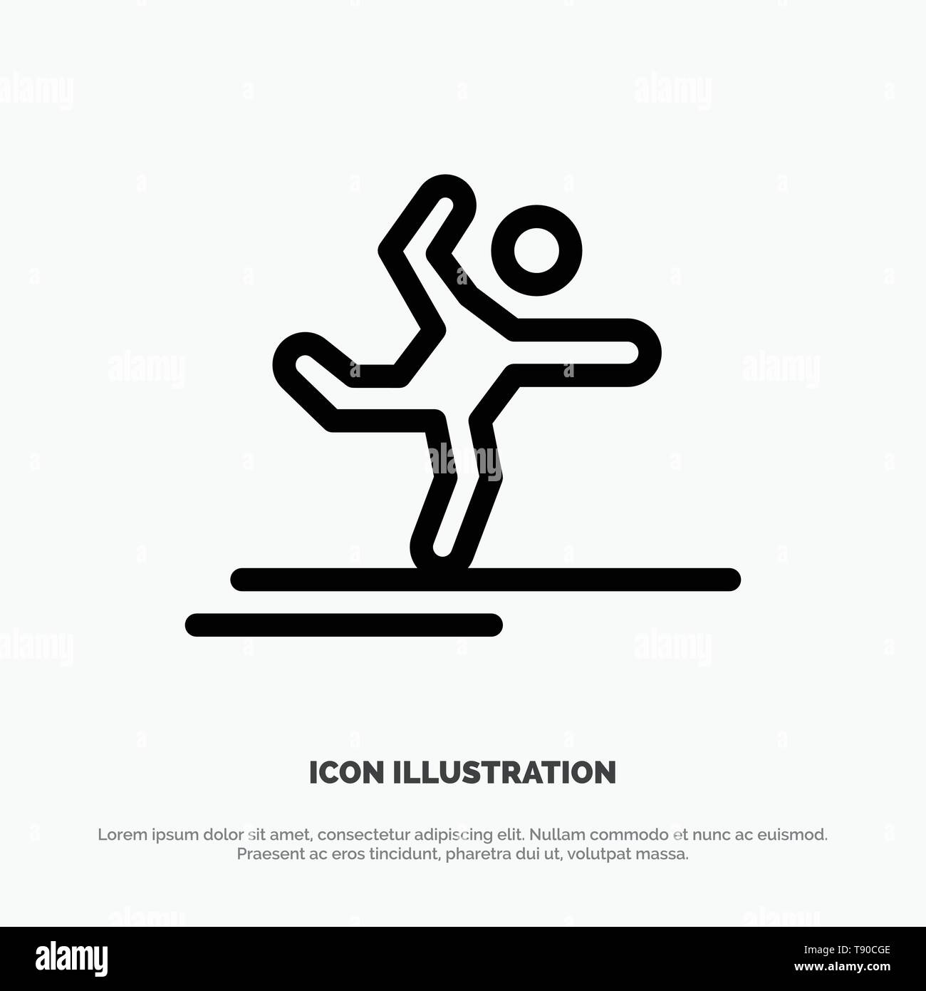 Athlete, Gymnastics, Performing, Stretching Line Icon Vector Stock ...