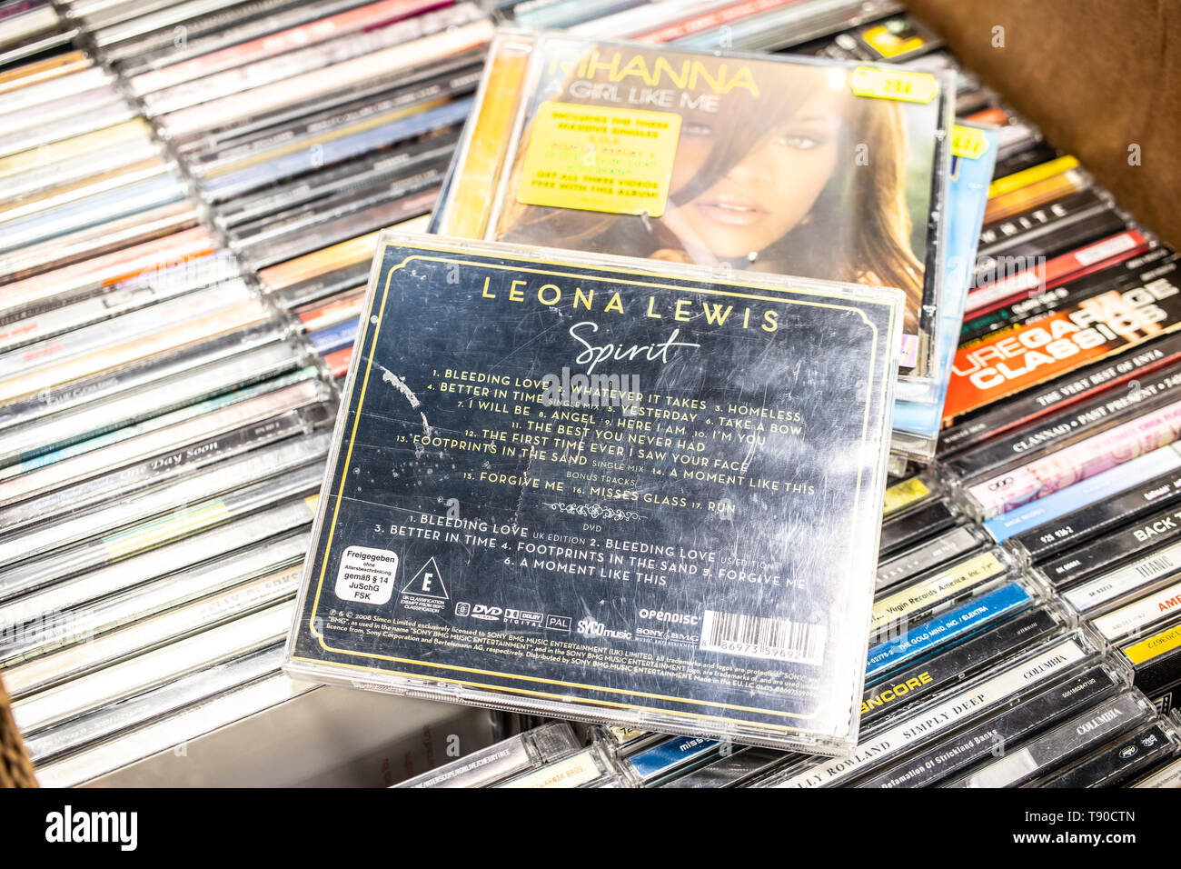 Nadarzyn, Poland, May 11, 2019: Leona Lewis CD album Spirit 2007 on display  for sale, famous British musician and singer, collection of CD music album  Stock Photo - Alamy