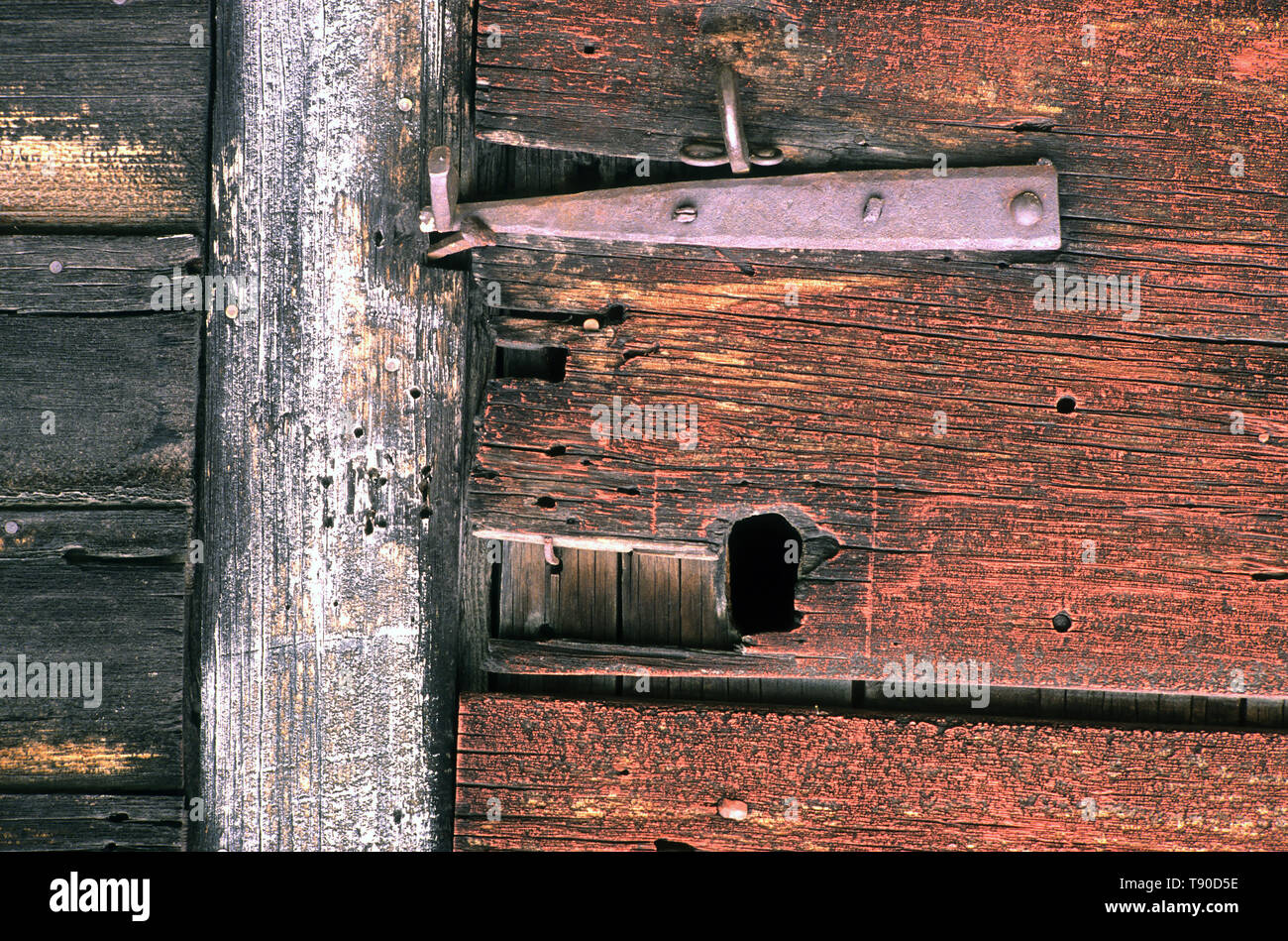 The latch on an old Vermont Barn, USA Stock Photo
