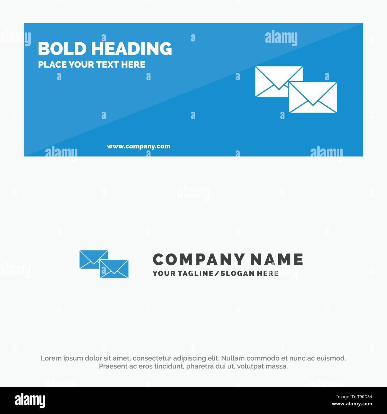 Mail, Reply, Forward, Business, Correspondence, Letter SOlid Icon Inside Business Reply Mail Template