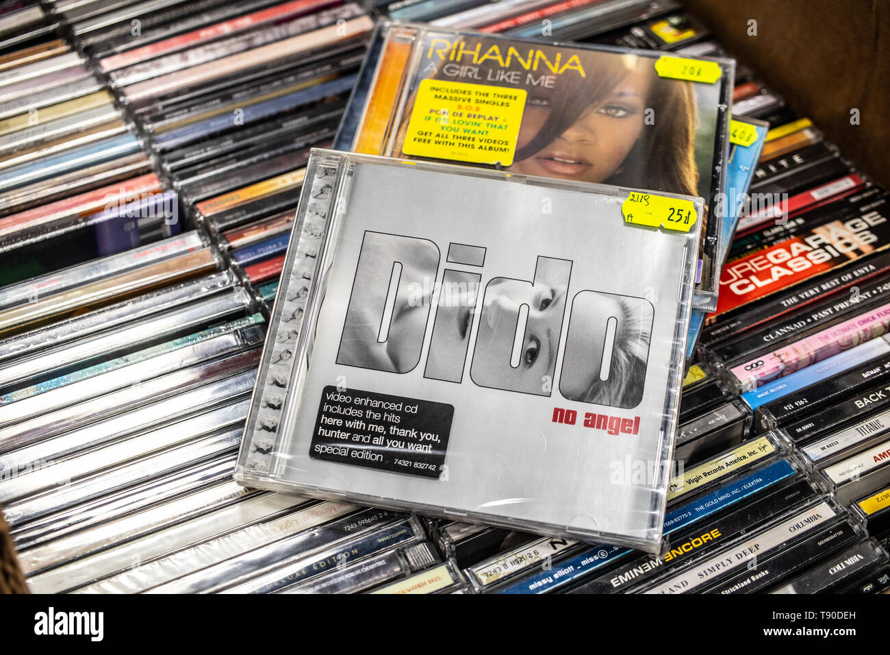 Nadarzyn, Poland, May 11, 2019: Dido CD album No Angel 1999 on display for sale, famous English singer and songwriter, collection of CD music albums Stock Photo