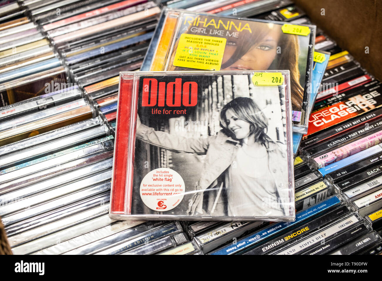 Nadarzyn, Poland, May 11, 2019: Dido CD album Life for Rent 2003 on display for sale, famous English singer and songwriter, collection of CD music alb Stock Photo