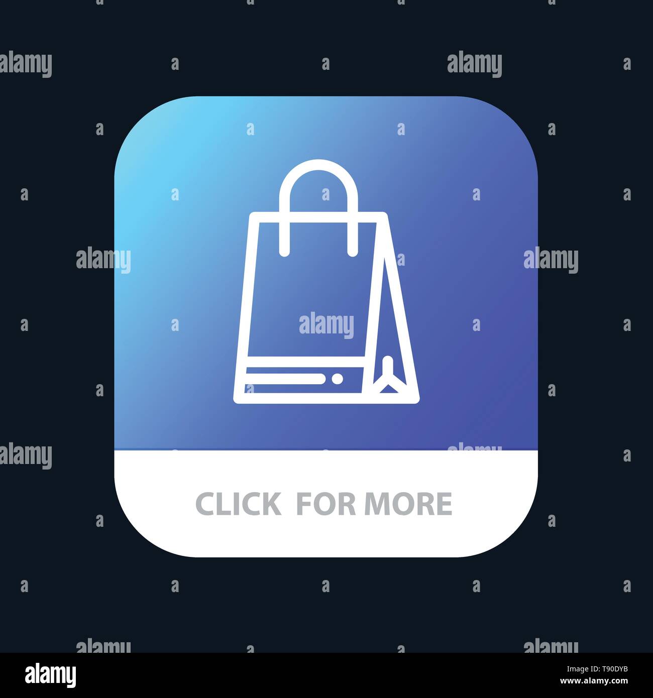 Bag, Shopping, Canada Mobile App Button. Android and IOS Line Version