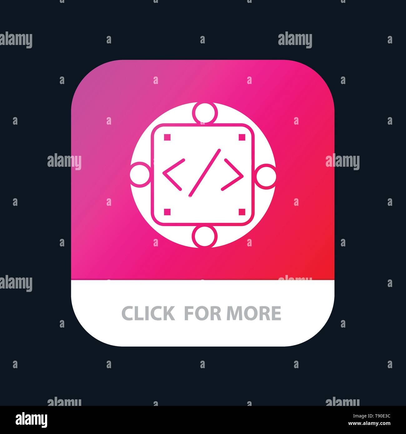 Code Custom Implementation Management Product Mobile App Button Android And Ios Glyph Version Stock Vector Image Art Alamy