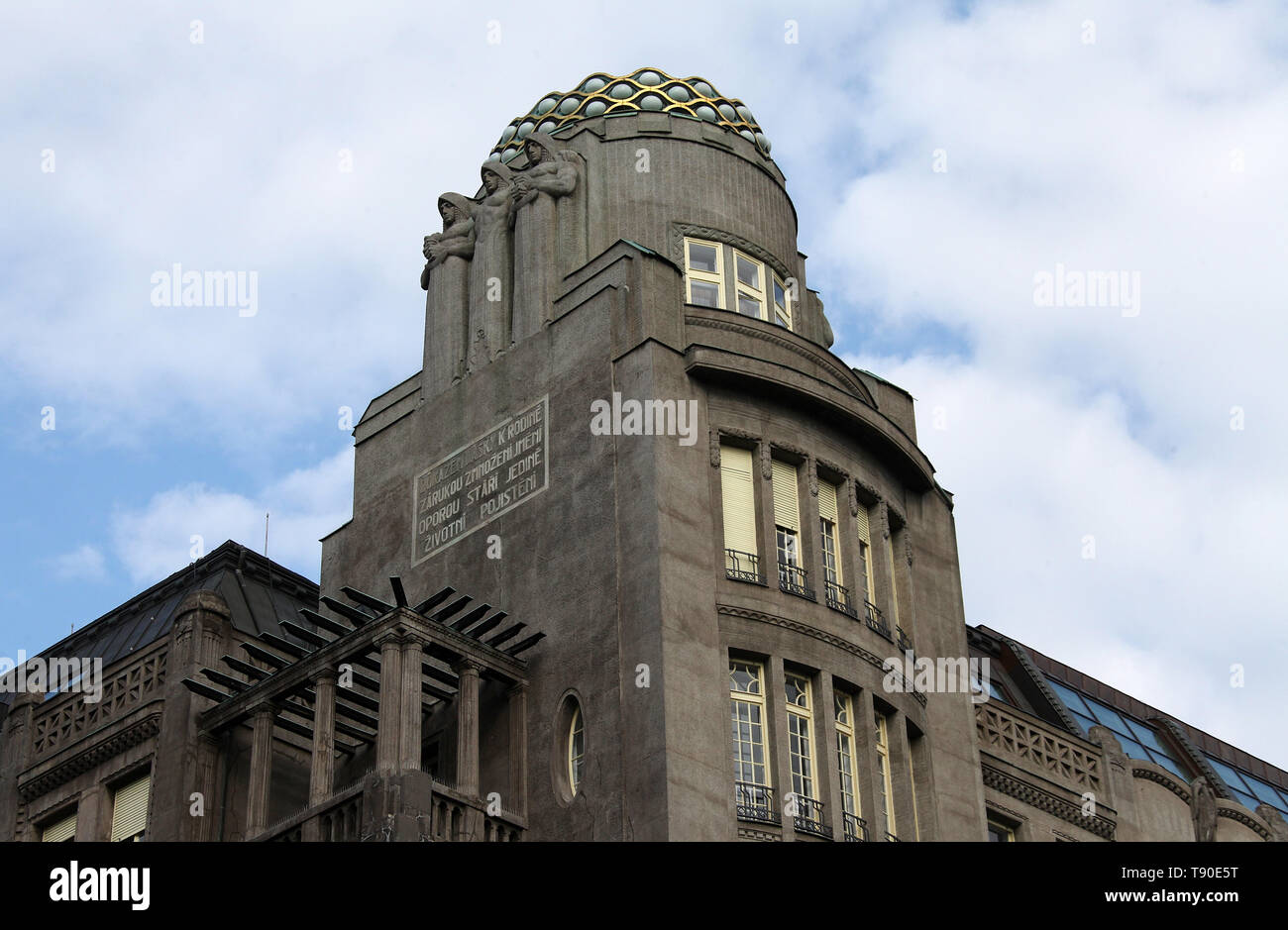 Art Nouveau style Koruna Palace in Prague Stock Photo Alamy