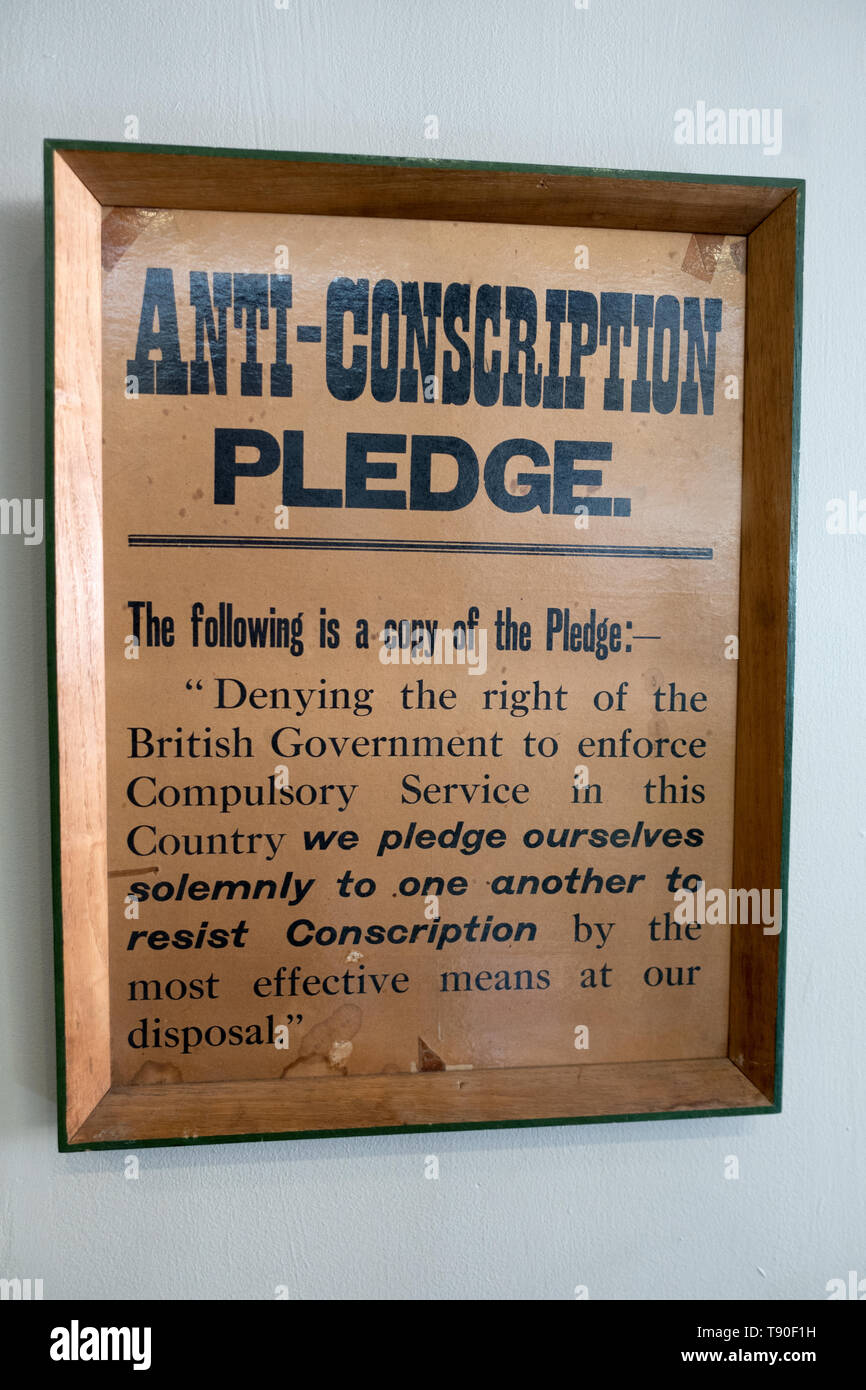 Dublin, Ireland - 10 March, 2019. Anti-Conscription Pledge Stock Photo