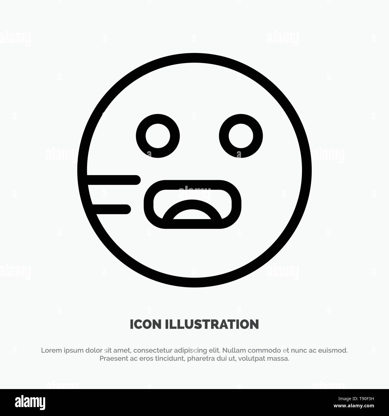 Emojis, Emoticon, Hungry, School Line Icon Vector Stock Vector