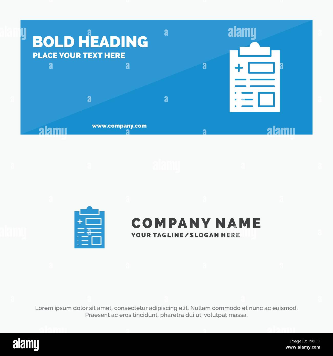 Report Record Health Healthcare Solid Icon Website Banner And