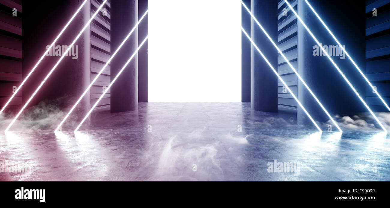 Smoke Neon Laser Fluorescent Blue Purple Futuristic Garage