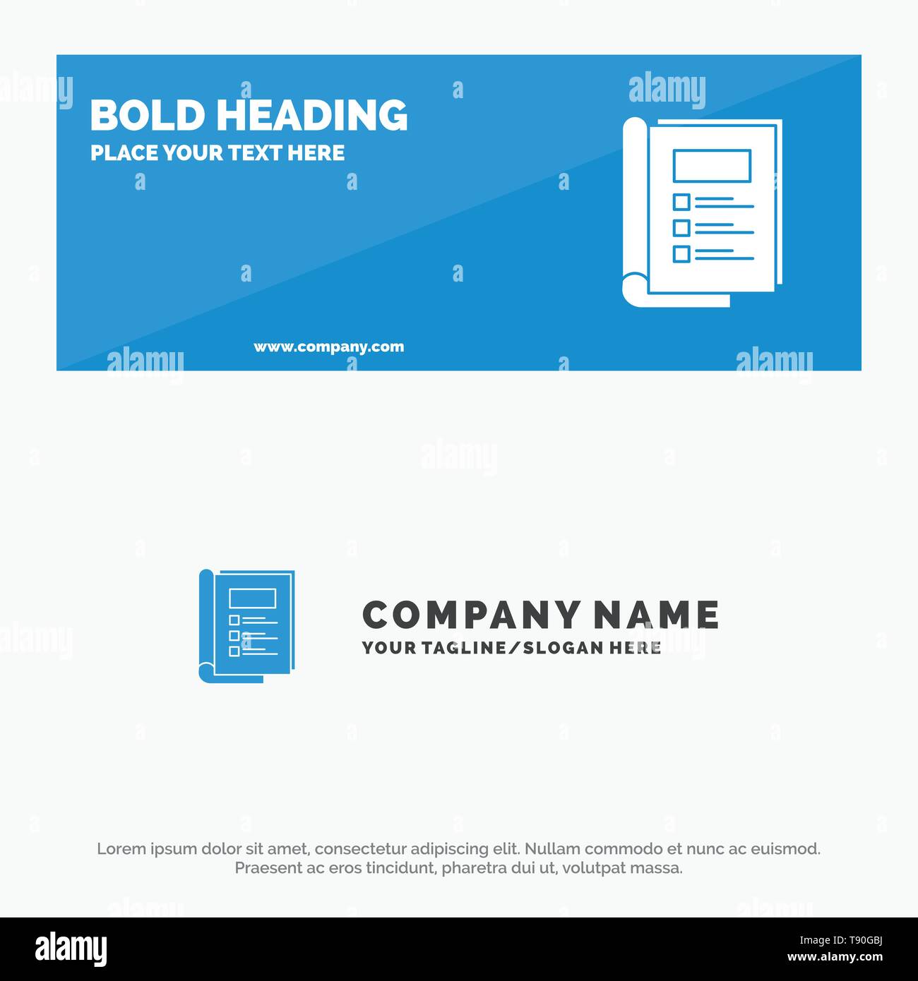 book bundle layout report solid icon website banner and business report layout