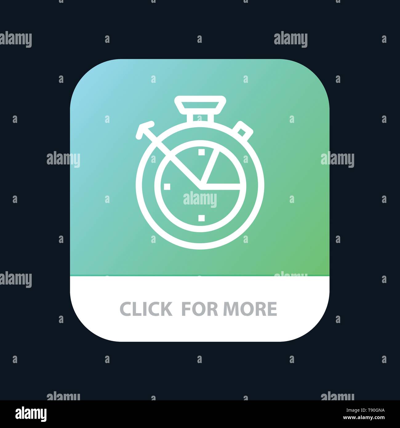 Measure, Time, Clock, Data Science Mobile App Button. Android and IOS Line Version Stock Vector