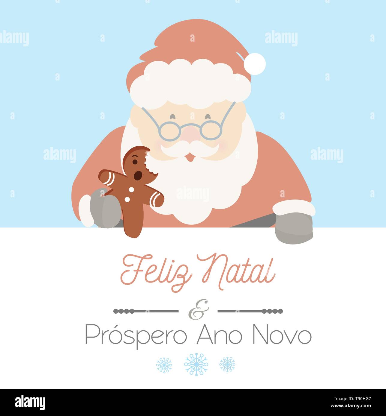 Santa Claus and portuguese message Feliz Natal and Prospero Ano Novo; means  Merry Christmas and Happy New Year. Christmas vector Stock Vector Image &  Art - Alamy