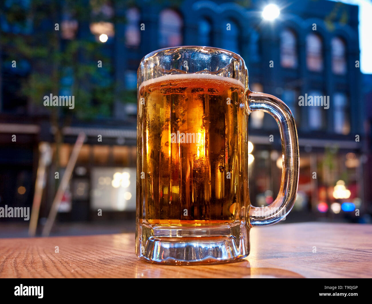Jug of beer in bar - Vancouver Canada Stock Photo