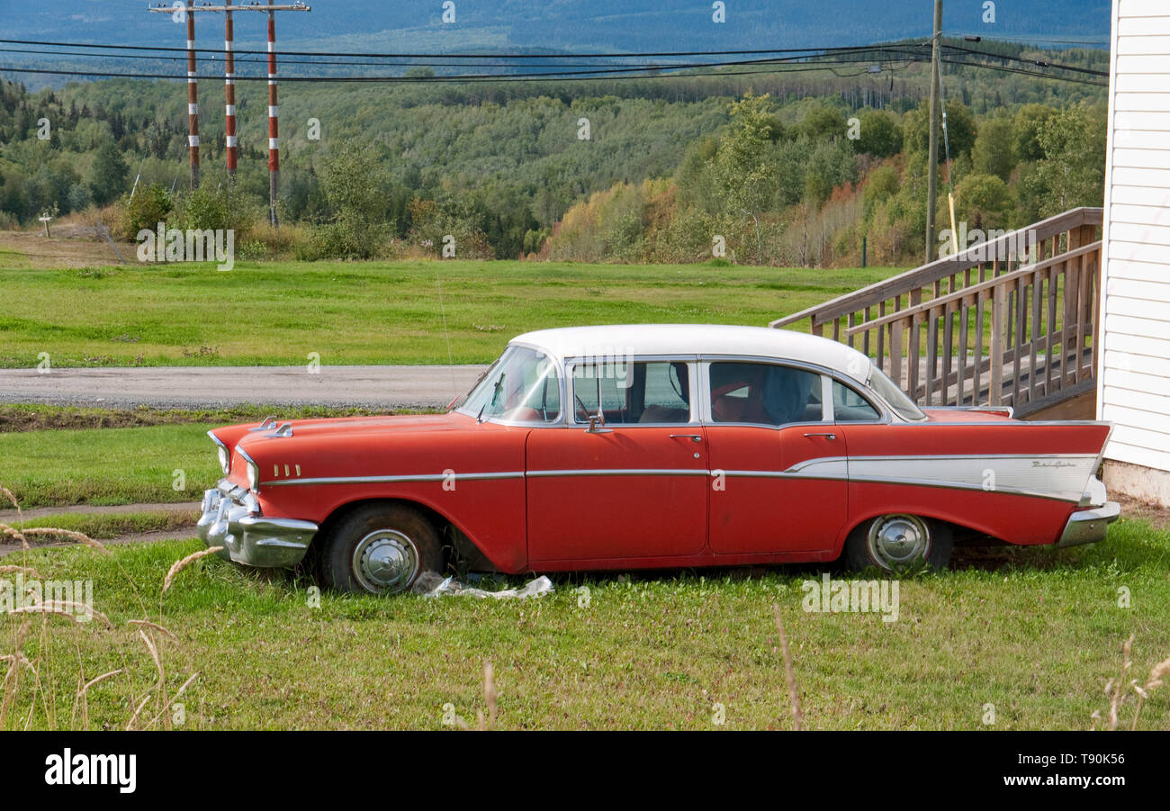 old car in Vancouver Island Canada Stock Photo