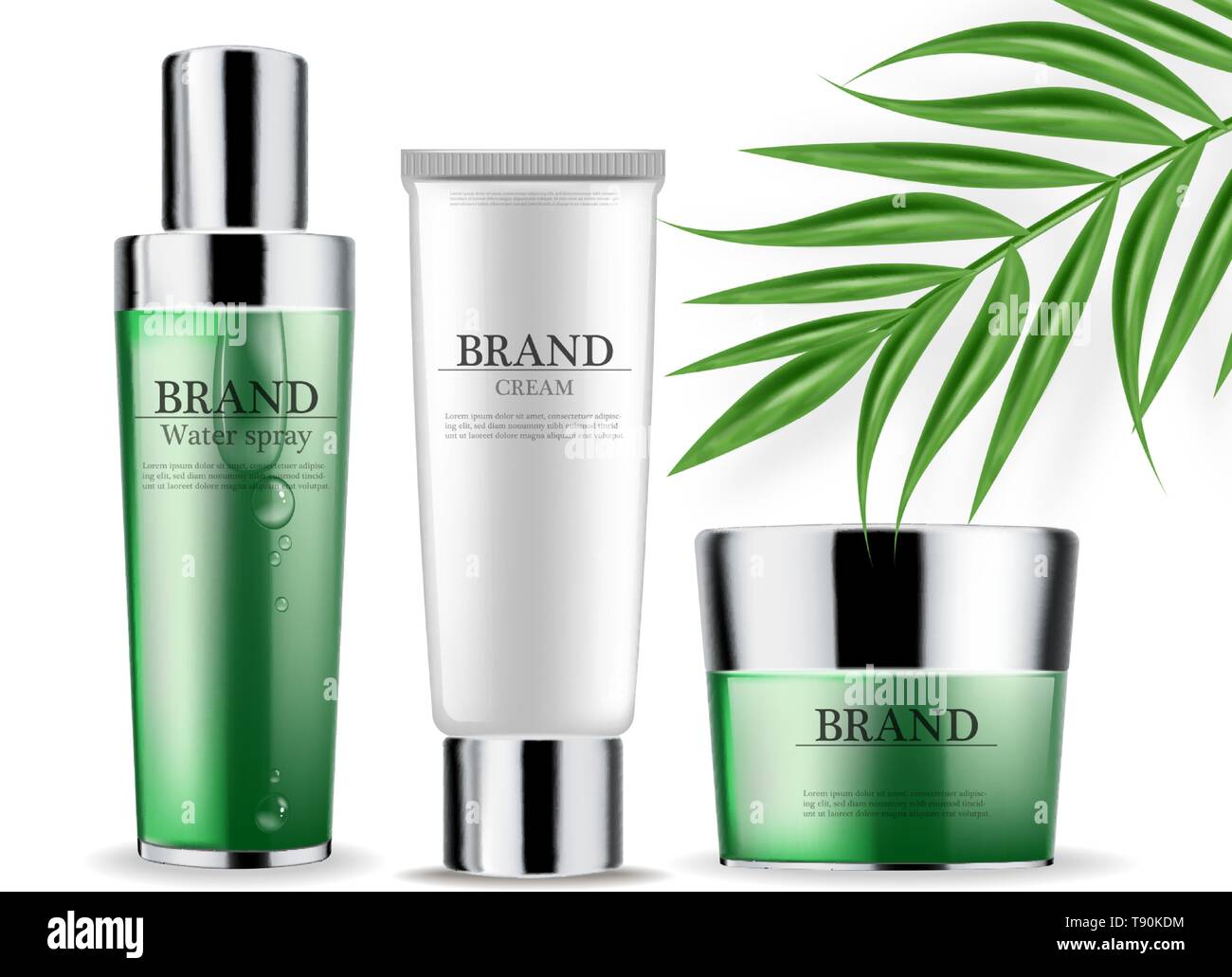 Download Cosmetics Green Cream And Spray Isolated Vector Realistic Product Packaging Mockup Detailed Bottles With Label Design 3d Template Illustration Stock Vector Image Art Alamy Yellowimages Mockups