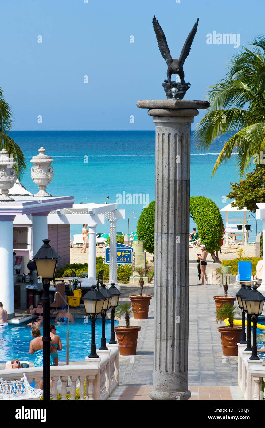 Riu Negril resort beautiful grounds and swimming pool Stock Photo