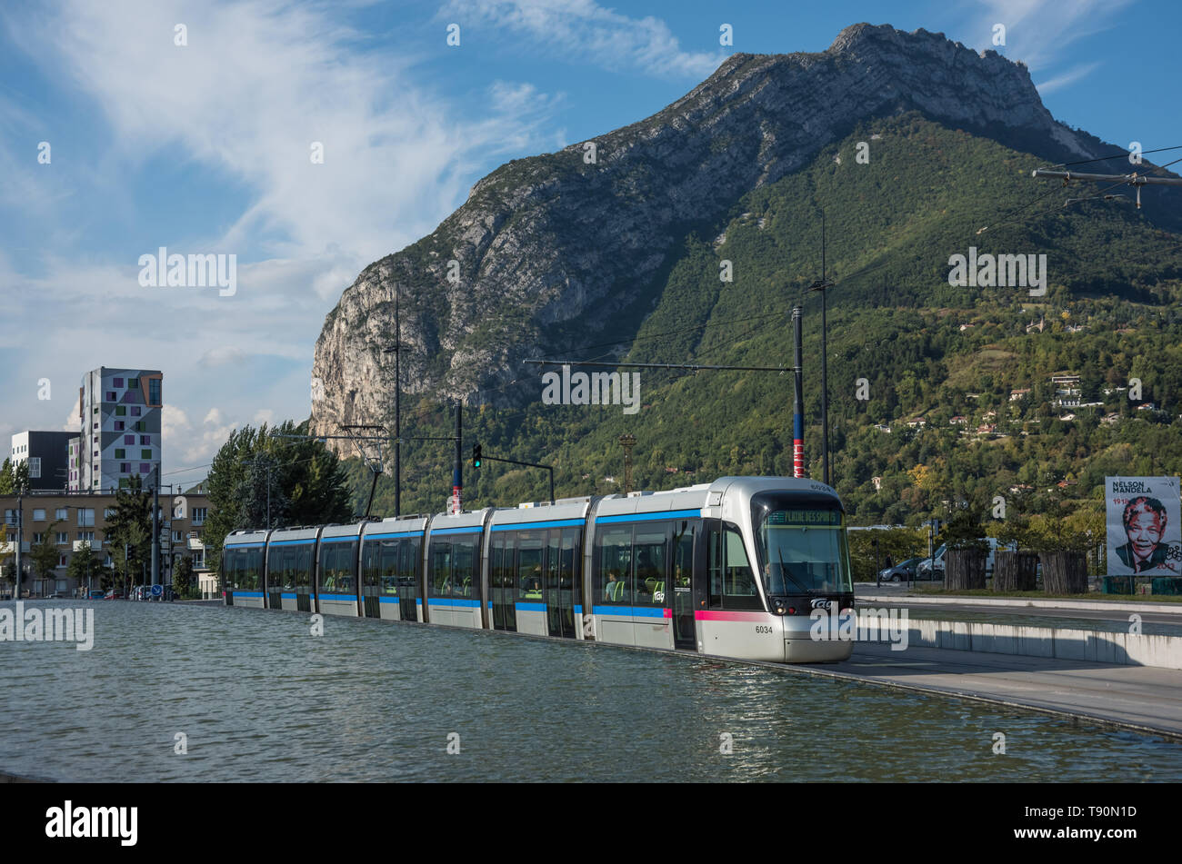 Grenoble, Tramway, Place Nelson Mandela Stock Photo Alamy