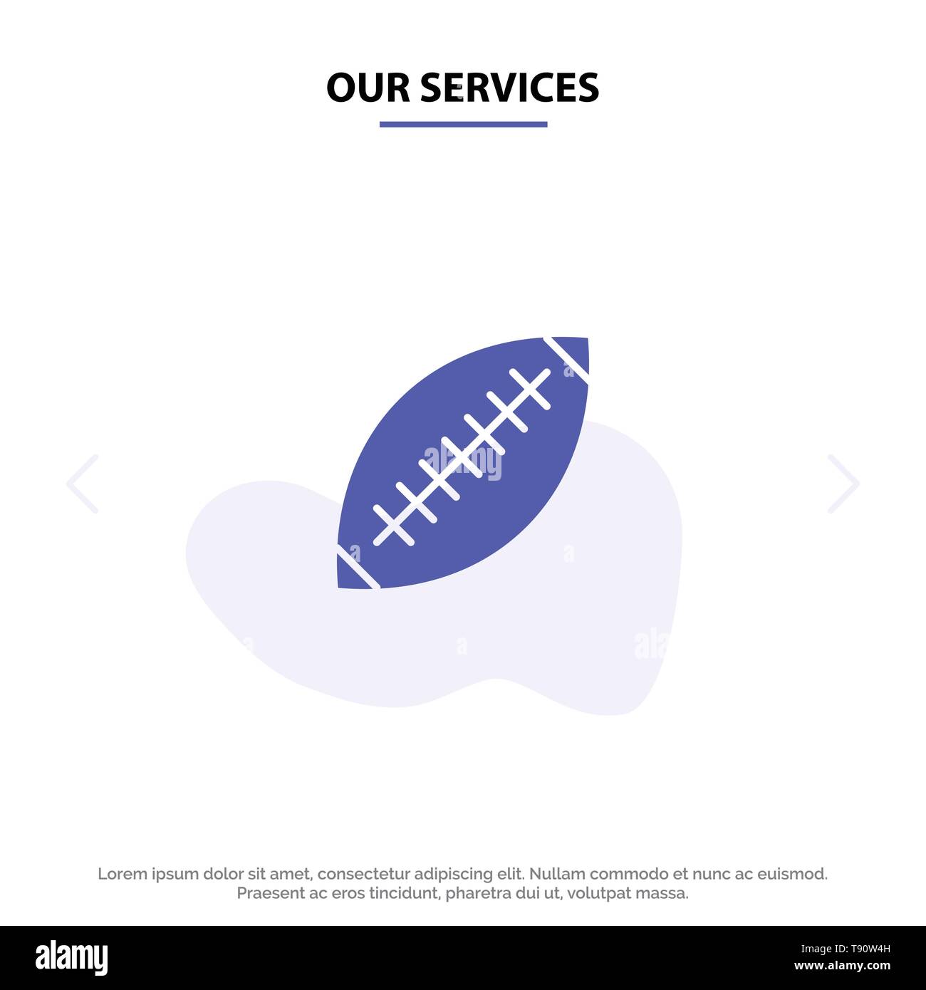 Our Services Afl, Australia, Football, Rugby, Rugby Ball, Sport, Sydney Solid Glyph Icon Web card Template Stock Vector