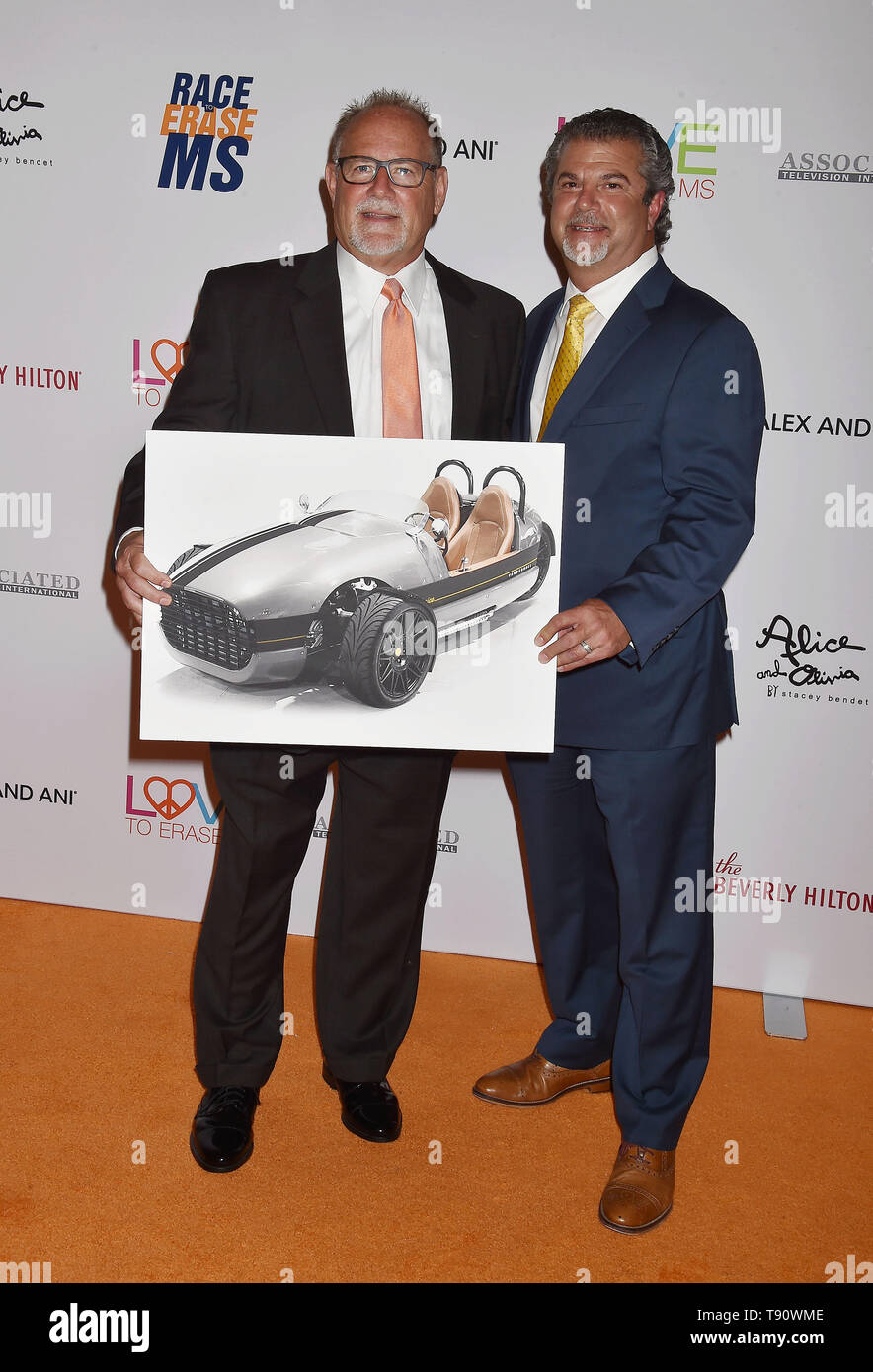 BEVERLY HILLS, CA - MAY 10: Jeff Whaley and Jerome Vassallo attend the 26th Annual Race to Erase MS Gala at The Beverly Hilton Hotel on May 10, 2019 in Beverly Hills, California. Stock Photo