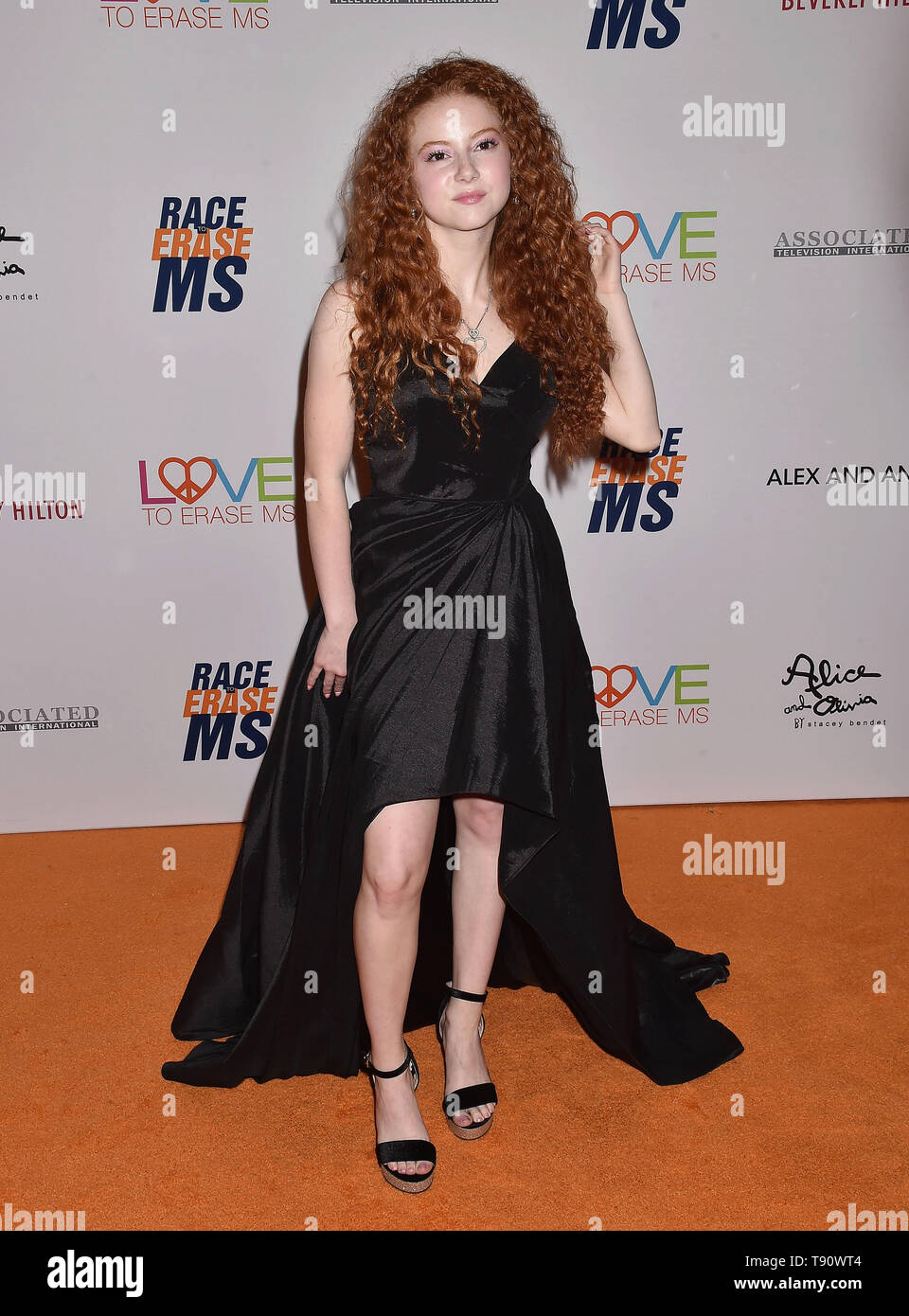 BEVERLY HILLS, CA - MAY 10: Francesca Capaldi  attends the 26th Annual Race to Erase MS Gala at The Beverly Hilton Hotel on May 10, 2019 in Beverly Hills, California. Stock Photo