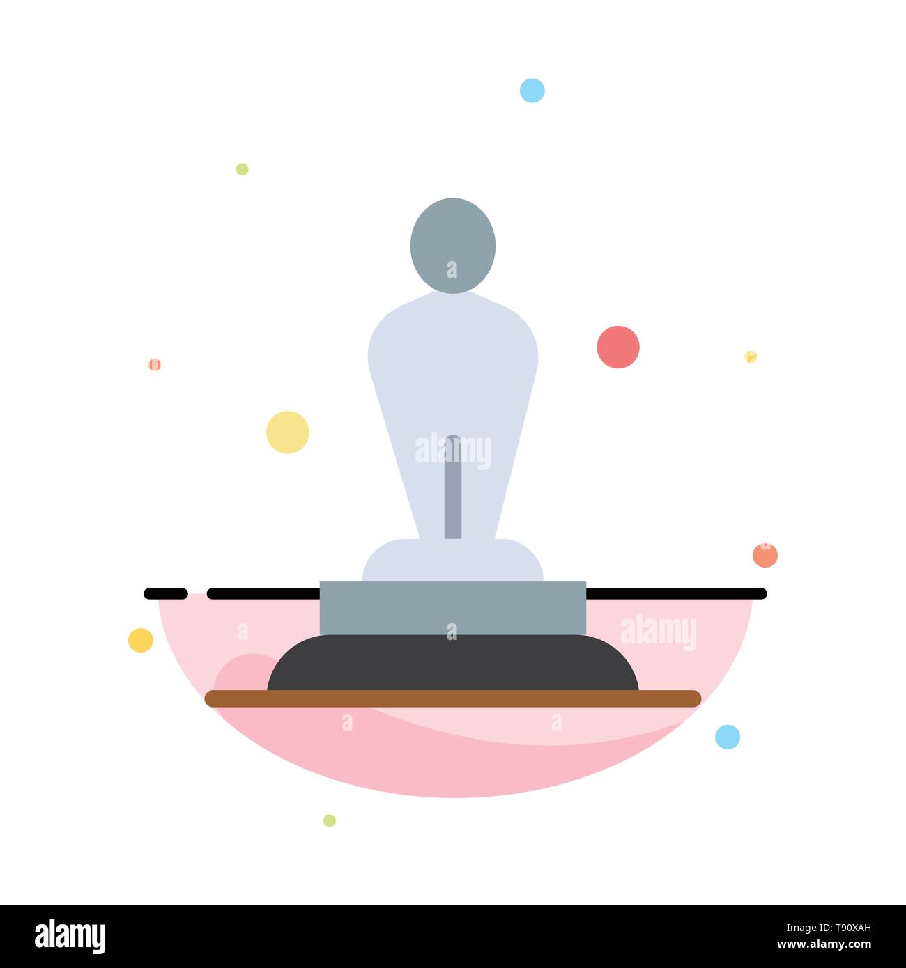 Academy, Award, Oscar, Statue, Trophy Abstract Flat Color Icon Template Stock Vector