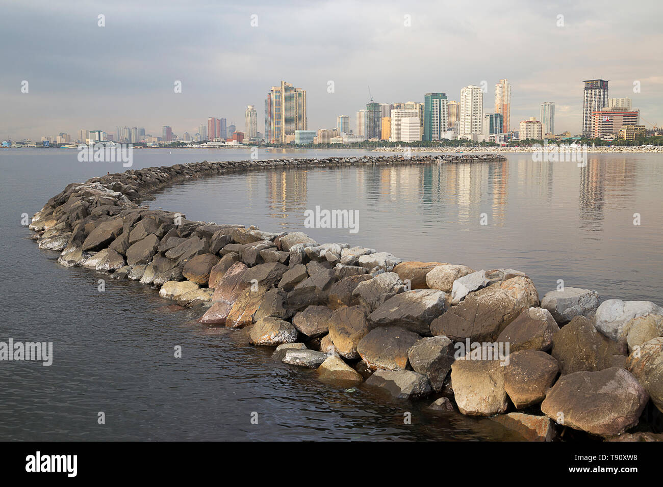 View of Manila Bay, Harbour Square Stock Photo