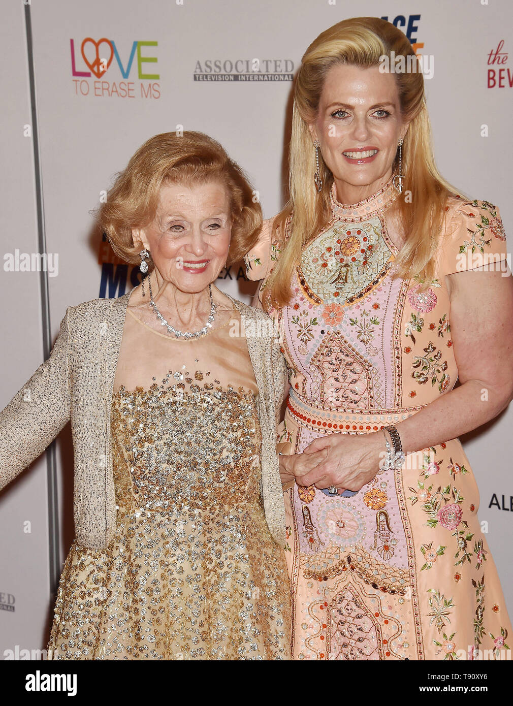 BEVERLY HILLS, CA - MAY 10: Barbara Davis (L) and Nancy Davis attend the 26th Annual Race to Erase MS Gala at The Beverly Hilton Hotel on May 10, 2019 in Beverly Hills, California. Stock Photo