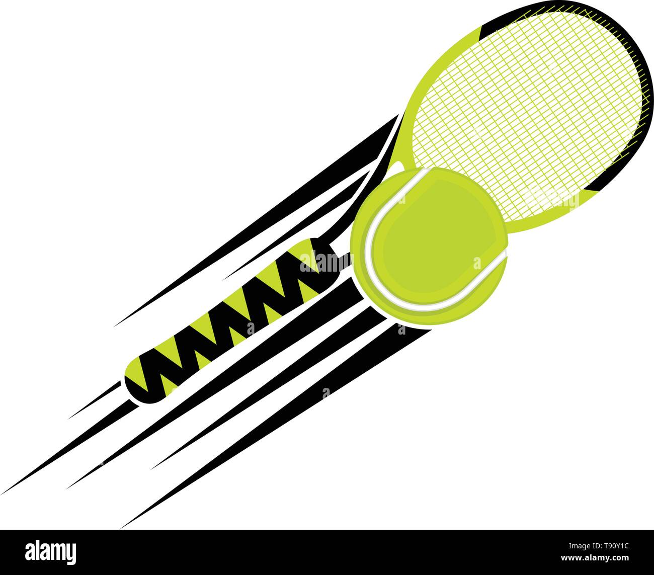 Isolated tennis racket hitting a ball Stock Vector Image & Art Alamy