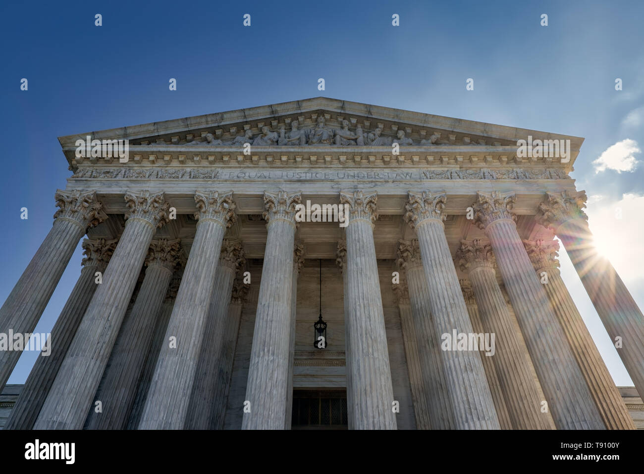 A summer day in front of the US Supreme Court Building in Washington, DC. Stock Photo