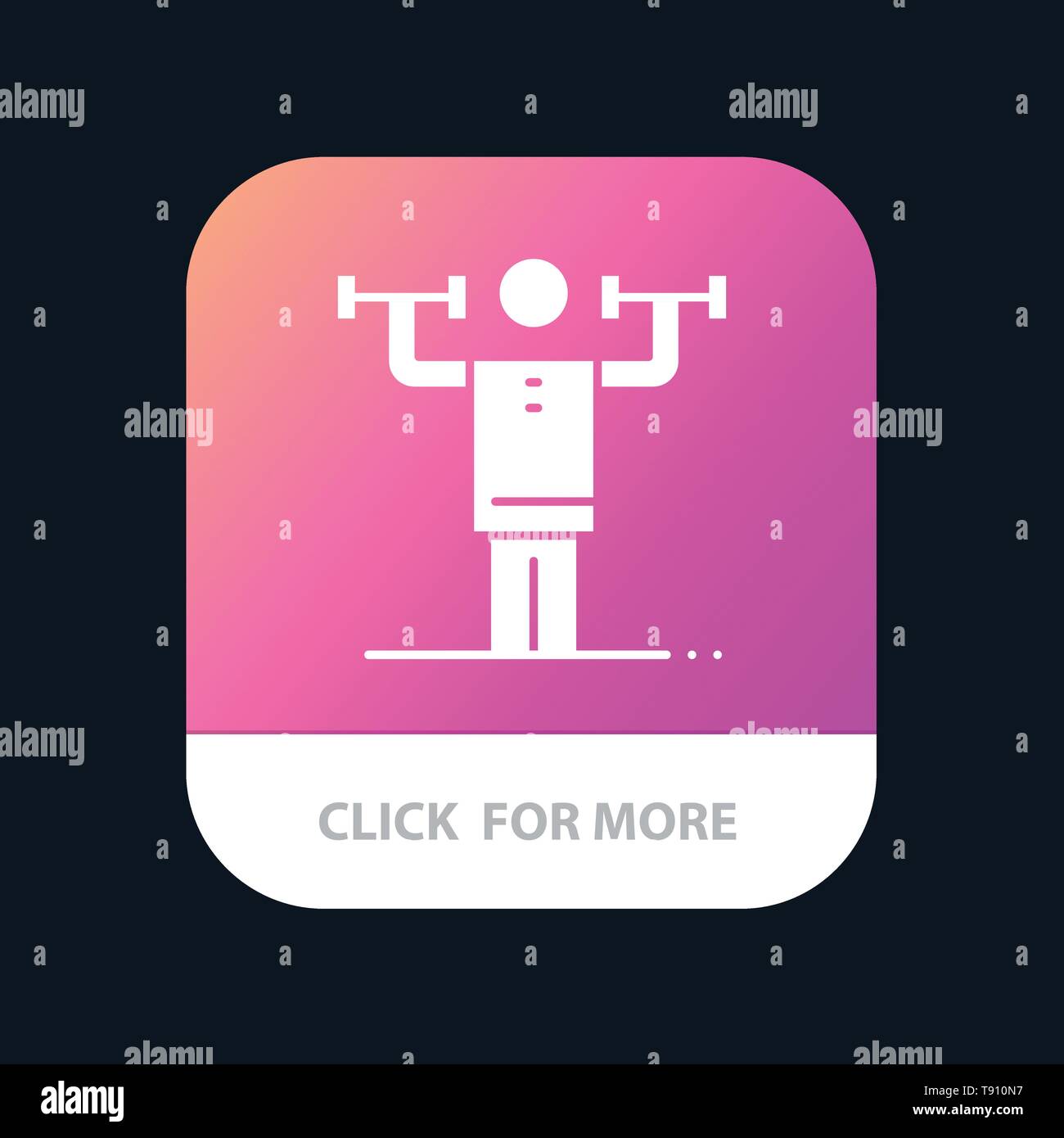Activity, Discipline, Human, Physical, Strength Mobile App Button. Android and IOS Glyph Version Stock Vector