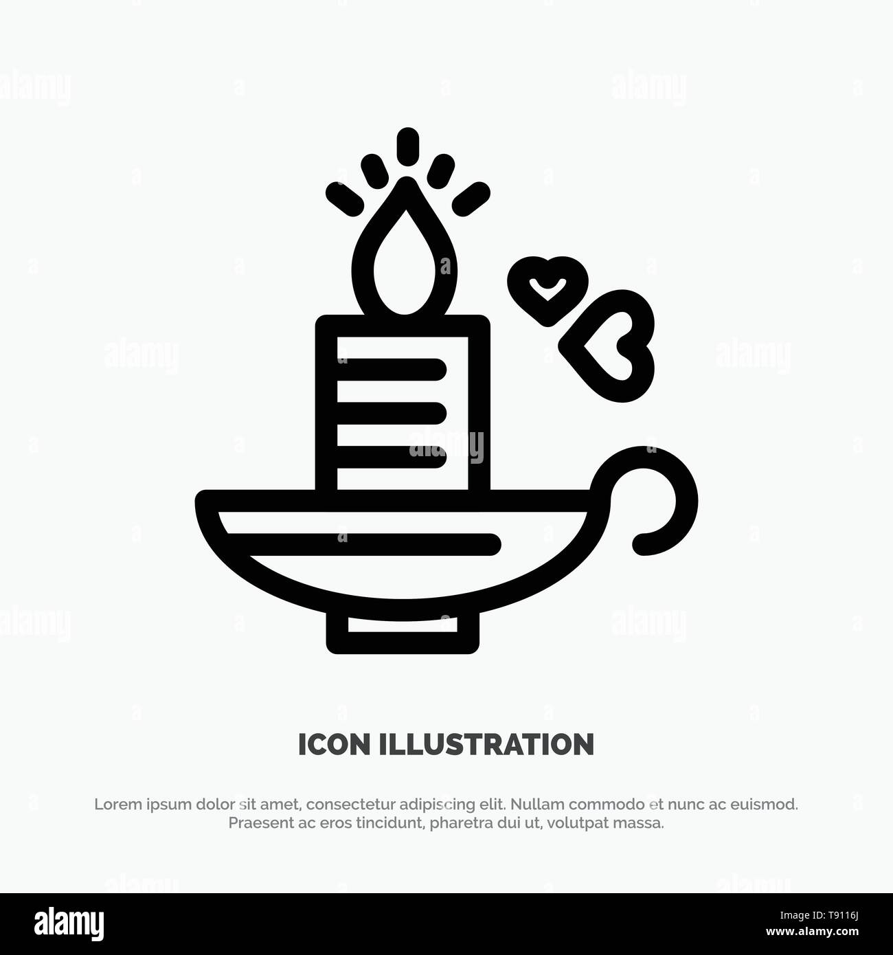 Candle, Love, Heart, Wedding Line Icon Vector Stock Vector Image & Art Alamy