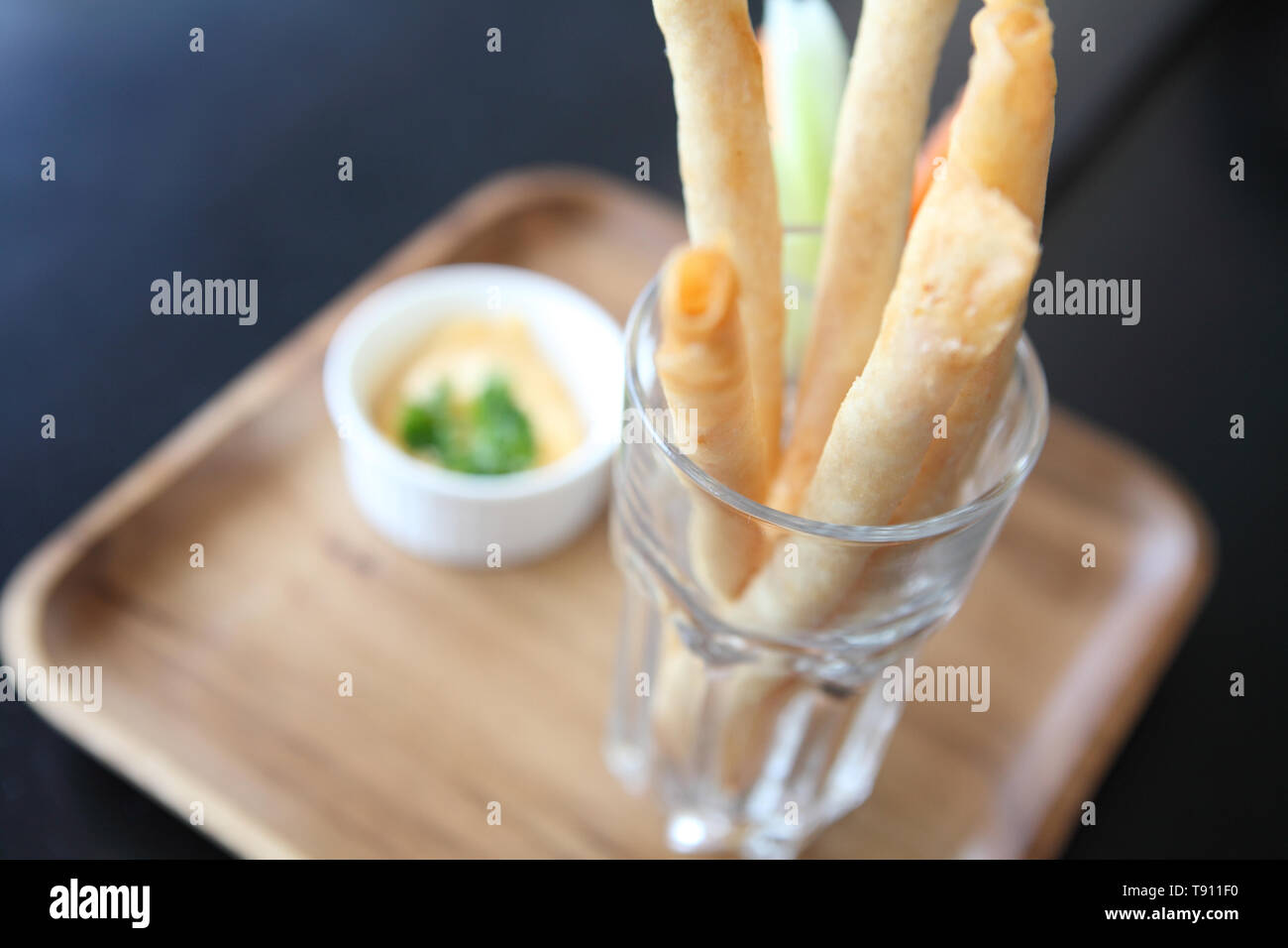 Spring Roll also known as Egg Roll Stock Photo