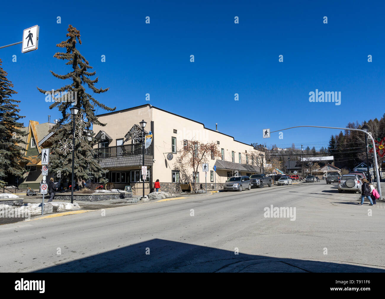 KIMBERLEY, CANADA - MARCH 19, 2019: street view and store front in small town british columbia Stock Photo